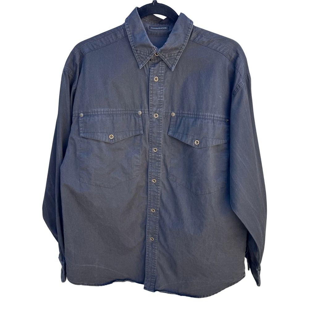 Georges Marciano Vintage 90s Workwear Gorpcore Rugged‎ Utility Shirt Gray Mens M